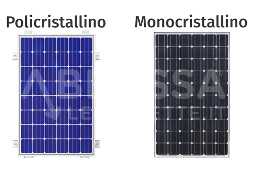 Schema differenza tra i pannelli solari monocristallini e policristallini