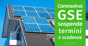 Gestore Servizi Energetici sospende termini e scadenze