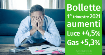 Aumenti di Luce e Gas Metano nel 1 Trimestre 2021 in Maggior Tutela