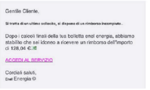 Esempio Contenuto Email Phishing Enel