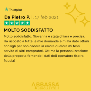 Recensione di Pietro: Molto Soddisfatto | Abbassalebollette.it