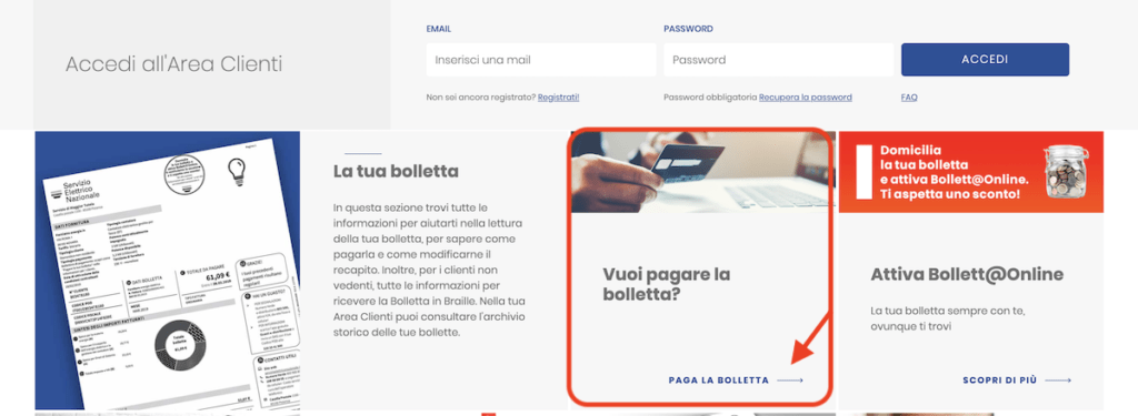 Paga la Bolletta Servizio Elettrico Nazionale