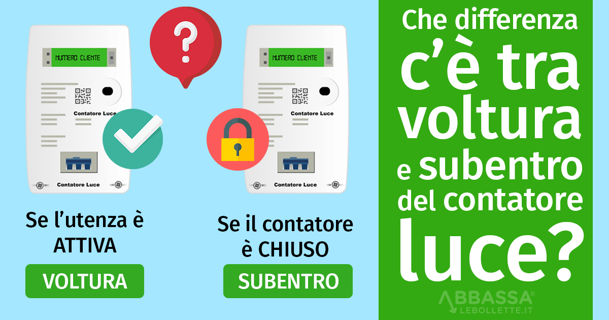 Che differenza c’è tra voltura e subentro del contatore luce?