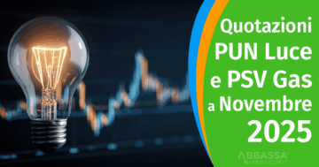Quotazioni PUN Luce e PSV Gas a Novembre 2025: Andamento dei prezzi all’ingrosso