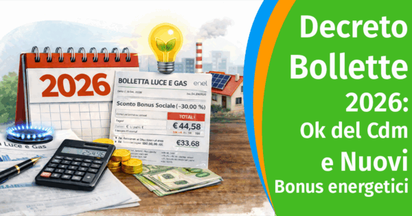 Decreto Bollette 2026: arrivato l’ok del Cdm a nuovi bonus energetici