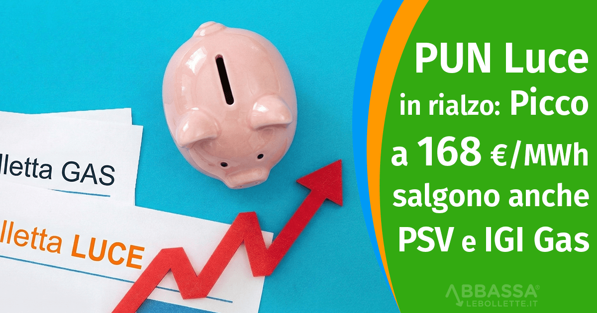 PUN in rialzo il 10 marzo: picco mensile a 168 &euro;/MWh, salgono anche PSV e IGI