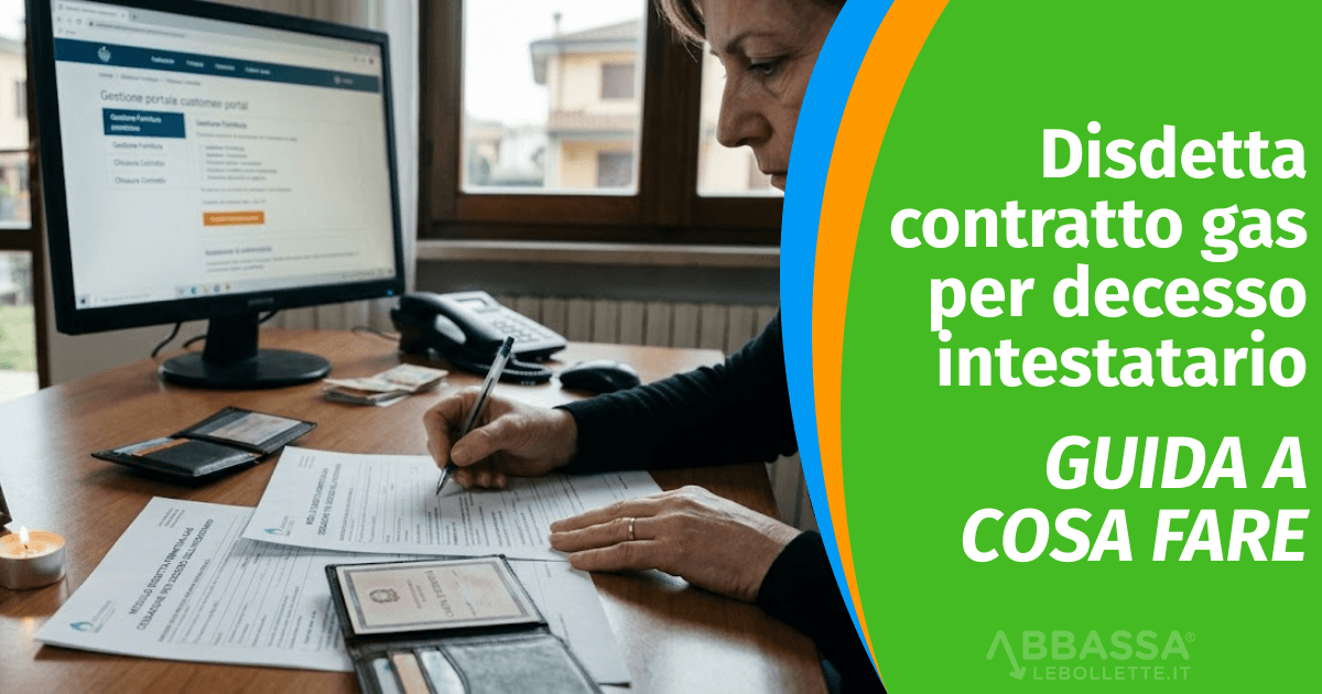 Disdetta contratto gas per decesso intestatario: ecco cosa fare