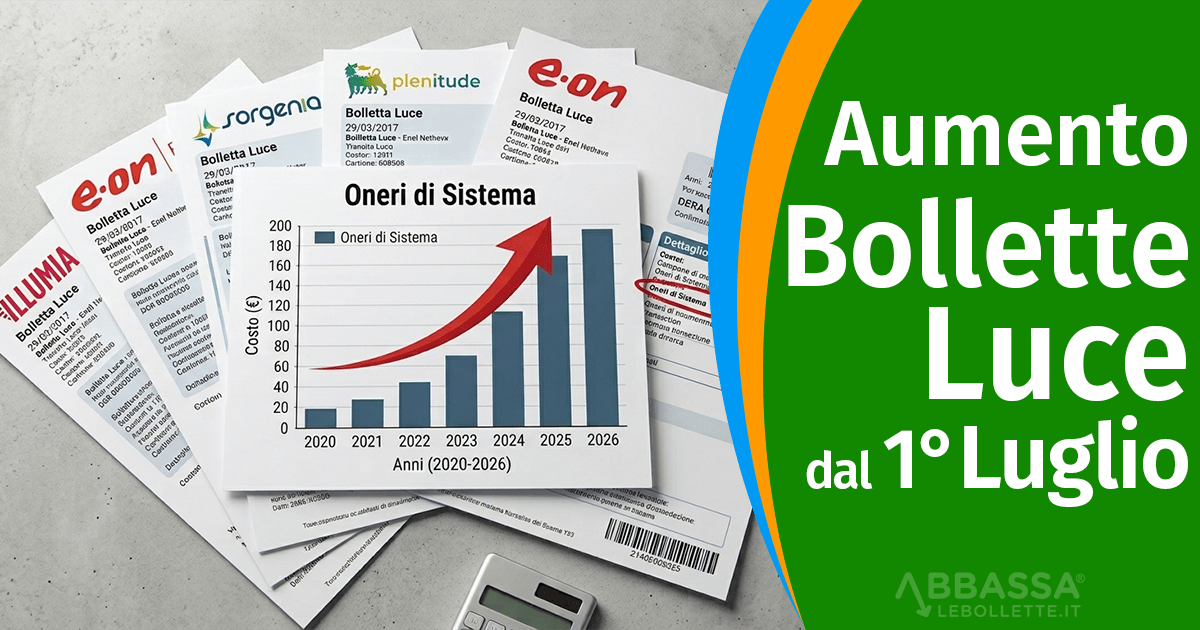 Stangata d’estate: aumento Bollette della Luce dal 1° luglio
